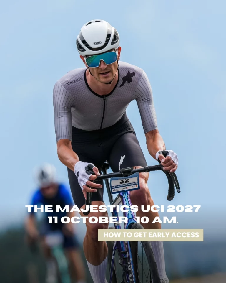 Registration opens this Sunday — Get a head start!

Registration for The Majestics UCI 2027 opens to everyone on Sunday 11 October at 10 am. 🚴🏼‍♀️

Want to be in the breakaway? Join our waiting list and receive the registration link on Saturday 10 October at 10 am — 24 hours before everyone else, with priority access to our best rates, available in limited quantities. 😉

Join the waiting list → link in bio, until Friday 9 October at 11:59 pm. ✍️

All times are Swiss local time. 🇨🇭

___

Les inscriptions ouvrent ce dimanche — Prends une longueur d’avance !

Les inscriptions pour The Majestics UCI 2027 ouvrent à tous le dimanche 11 octobre à 10h00. 🚴🏼‍♀️

Tu veux rejoindre l’échappée ? Inscris-toi sur notre liste d’attente et reçois le lien d’inscription le samedi 10 octobre à 10h00 — 24 heures avant tout le monde, avec un accès prioritaire aux meilleurs tarifs, disponibles en quantité limitée. 😉

Inscription sur la liste d’attente → lien en bio, jusqu’au vendredi 9 octobre à 23h59. ✍️

📷 @kuva.swiss 

#themajesticsUCI 
#villars #alpesvaudoises