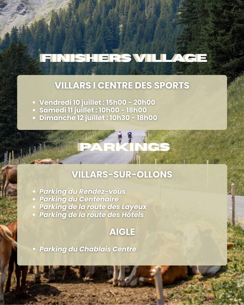 Plus que quelques jours à patienter avant le top départ des The Majestics ! 🌞

Retrouve les informations essentielles pour préparer ta venue.

Le guide du coureur est également disponible, alors n'oublie pas d'aller y jeter un œil. 😉
___

Only a few days left until the The Majestics kick off! 🌞

Check out the essential information to help you prepare for your visit.

The Runner's Guide is also available, so don't forget to take a look! 😉

 #alpesvaudoises #villars #gravelbike #gravelride #uci #granfondo #cycle